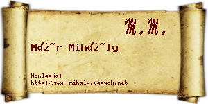 Mór Mihály névjegykártya